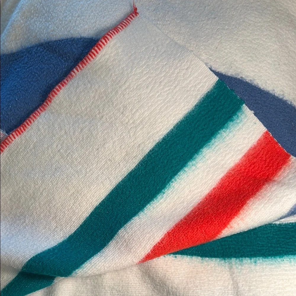 90 x 90 Chatham Hudson style‎ soft Striped Blue, Red, and Green Blanket bag B46